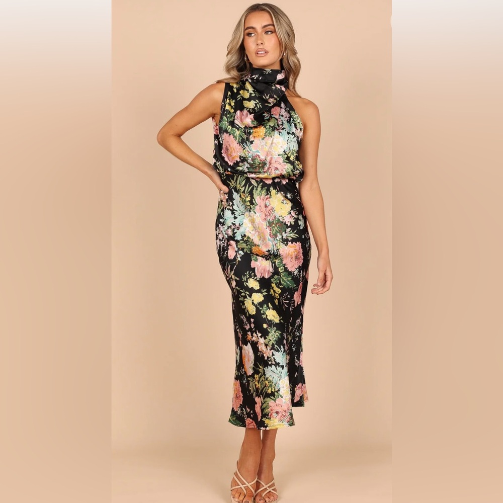Petal & Pup Floral Halter Neck Midi Dress